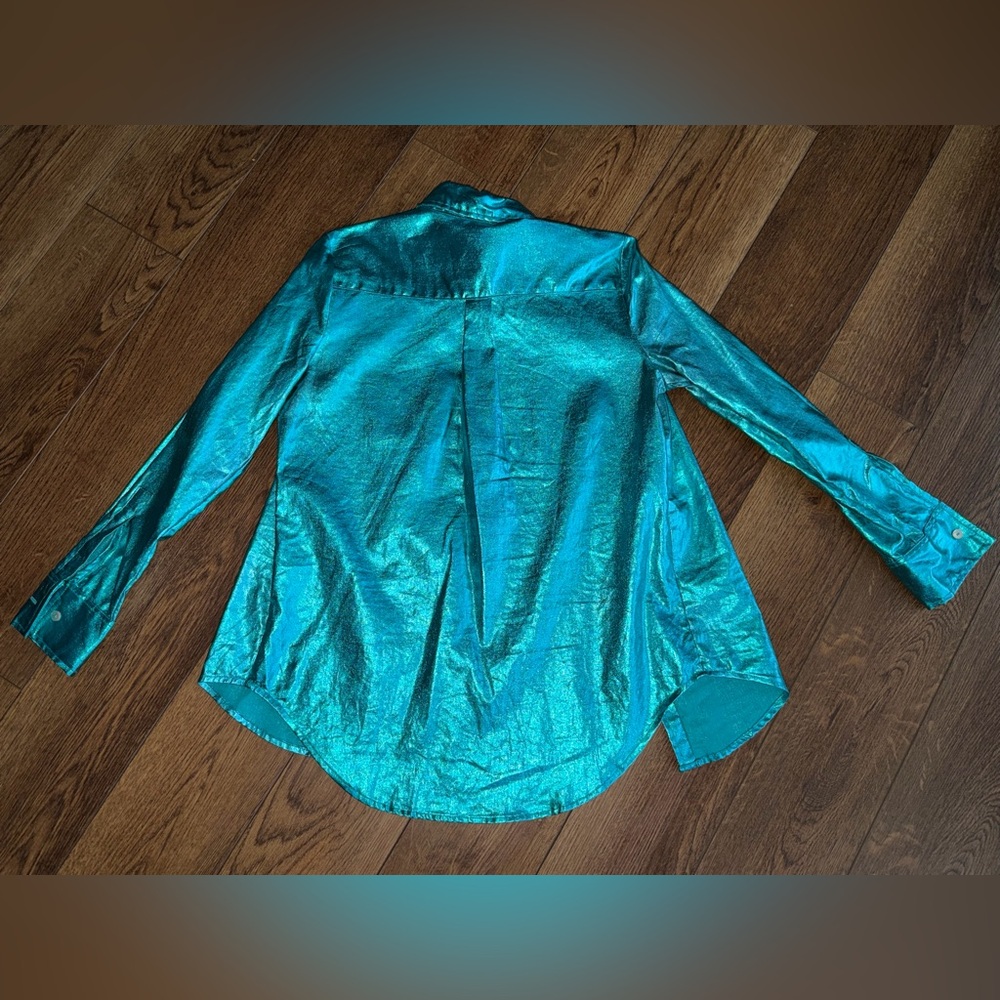 Lanhtropy San Marino Teal Button-Up Shirt - Picture 4 of 4